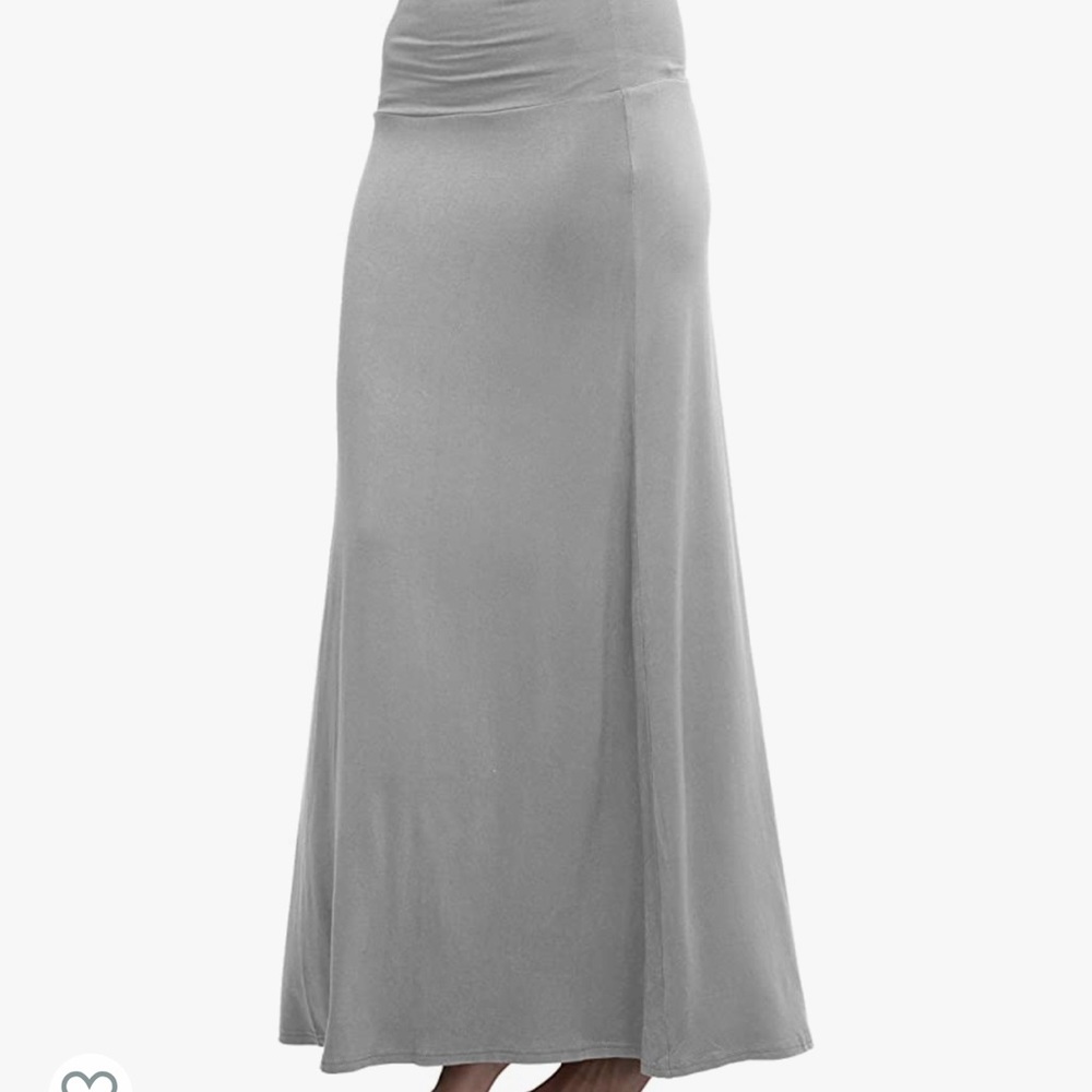 Spandex Comfy Fold-Over Flare Long Maxi Skirt